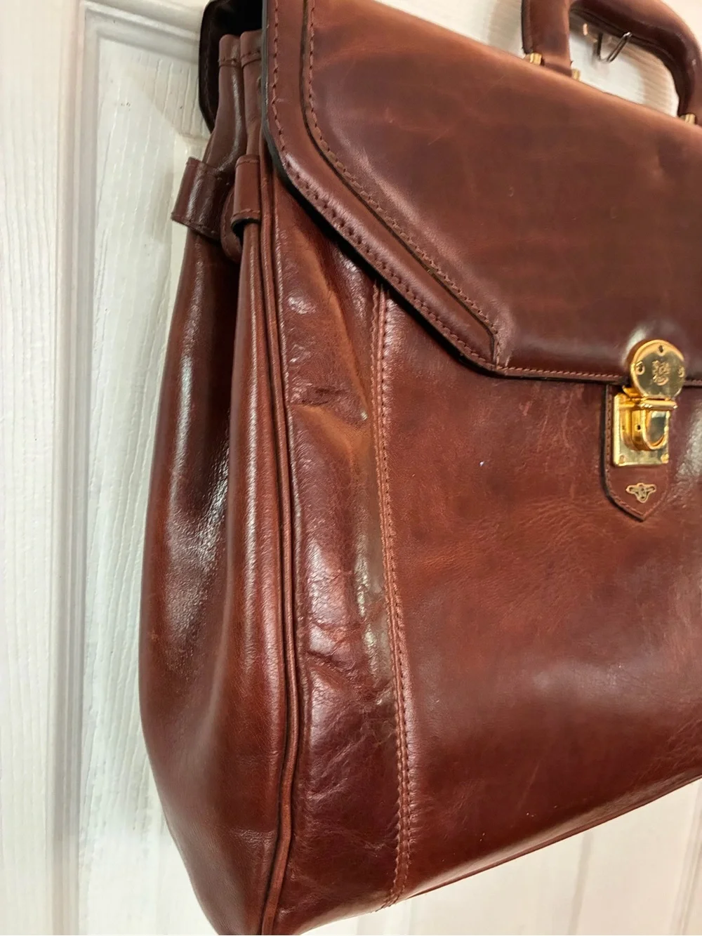 Leder Land structured brown